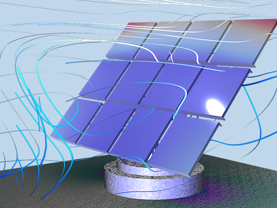 太阳能电池板的流线和的局部放大图。